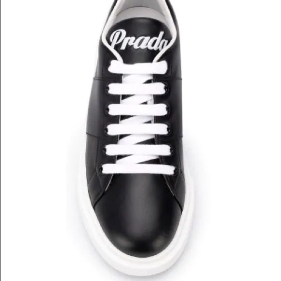 prada platform sneakers black